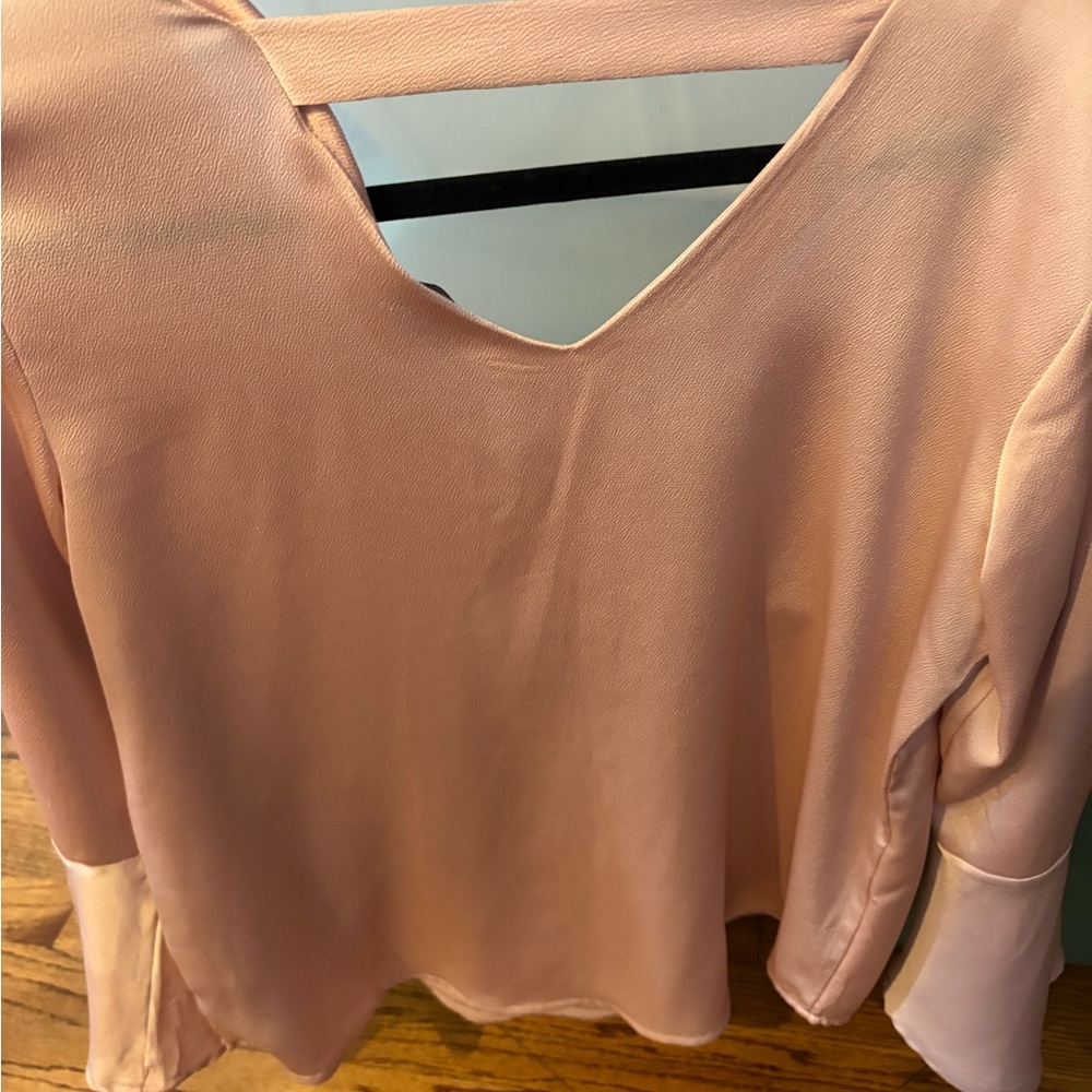 Roz & Ali Pink Cut Out 3/4 Sleeve Blouse